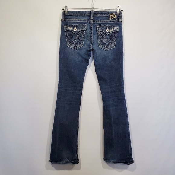 BIG STAR Women's Size 29L Sweet Ultra Low Rise Bootcut Jeans Flap Back Pockets - Picture 4 of 7